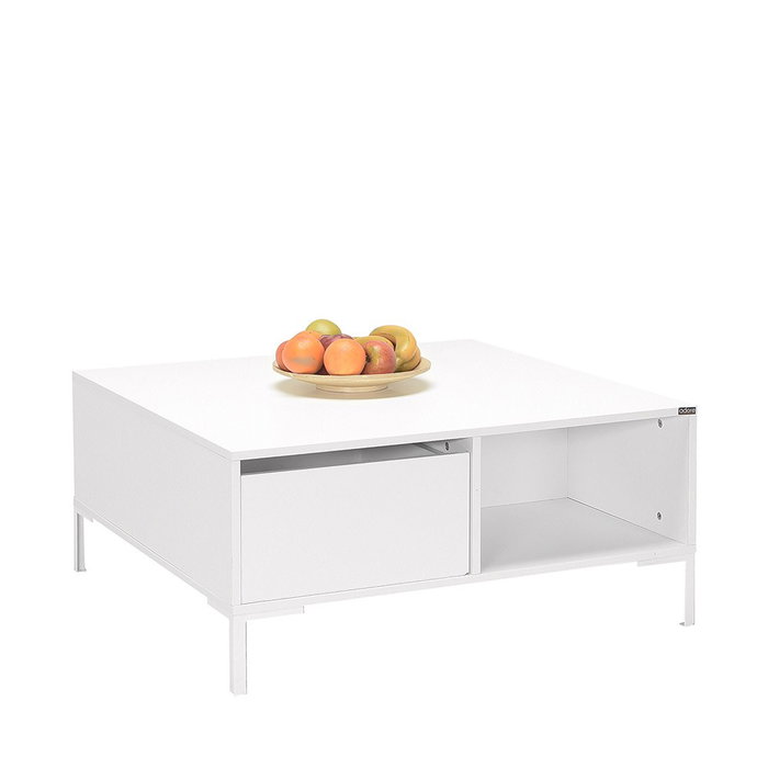 Hanah Home Mesa de Centro Blanco Diamante con Almacenamiento